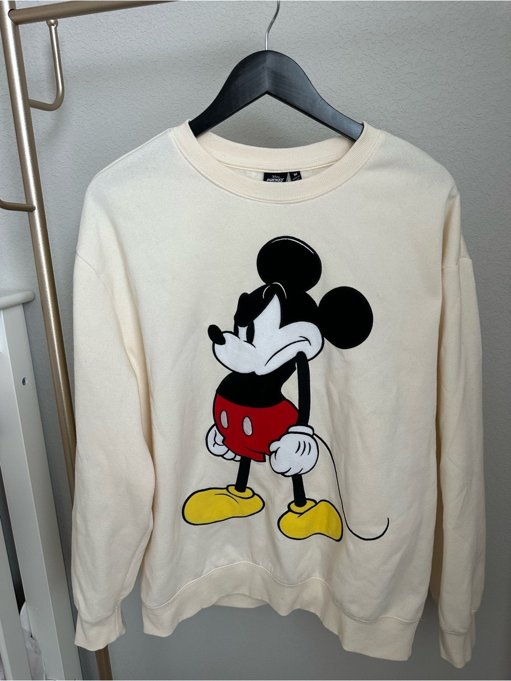 Vintage Disney Mickey Mouse Cream Crewneck Sweatshirt Graphic Size M - Picture 2 of 4
